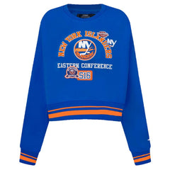NHL New York Islanders Pro Standard Women's Area Code Cropped Pullover Sweatshirt