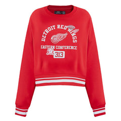 NHL Detroit Red Wings Pro Standard Women's Area Code Cropped Pullover Sweatshirt