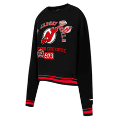 NHL New Jersey Devils Pro Standard Women's Area Code Cropped Pullover Sweatshirt