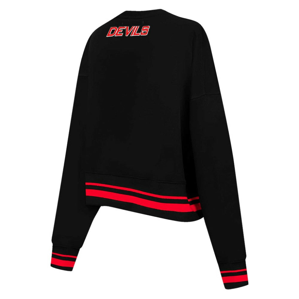 NHL New Jersey Devils Pro Standard Women's Area Code Cropped Pullover Sweatshirt