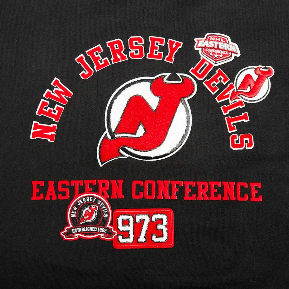 NHL New Jersey Devils Pro Standard Women's Area Code Cropped Pullover Sweatshirt
