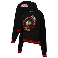 NHL Chicago Blackhawks Pro Standard Women's Area Code Cropped Pullover Sweatshirt