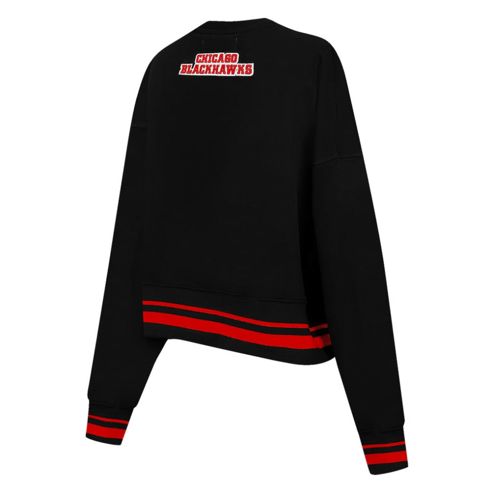 NHL Chicago Blackhawks Pro Standard Women's Area Code Cropped Pullover Sweatshirt