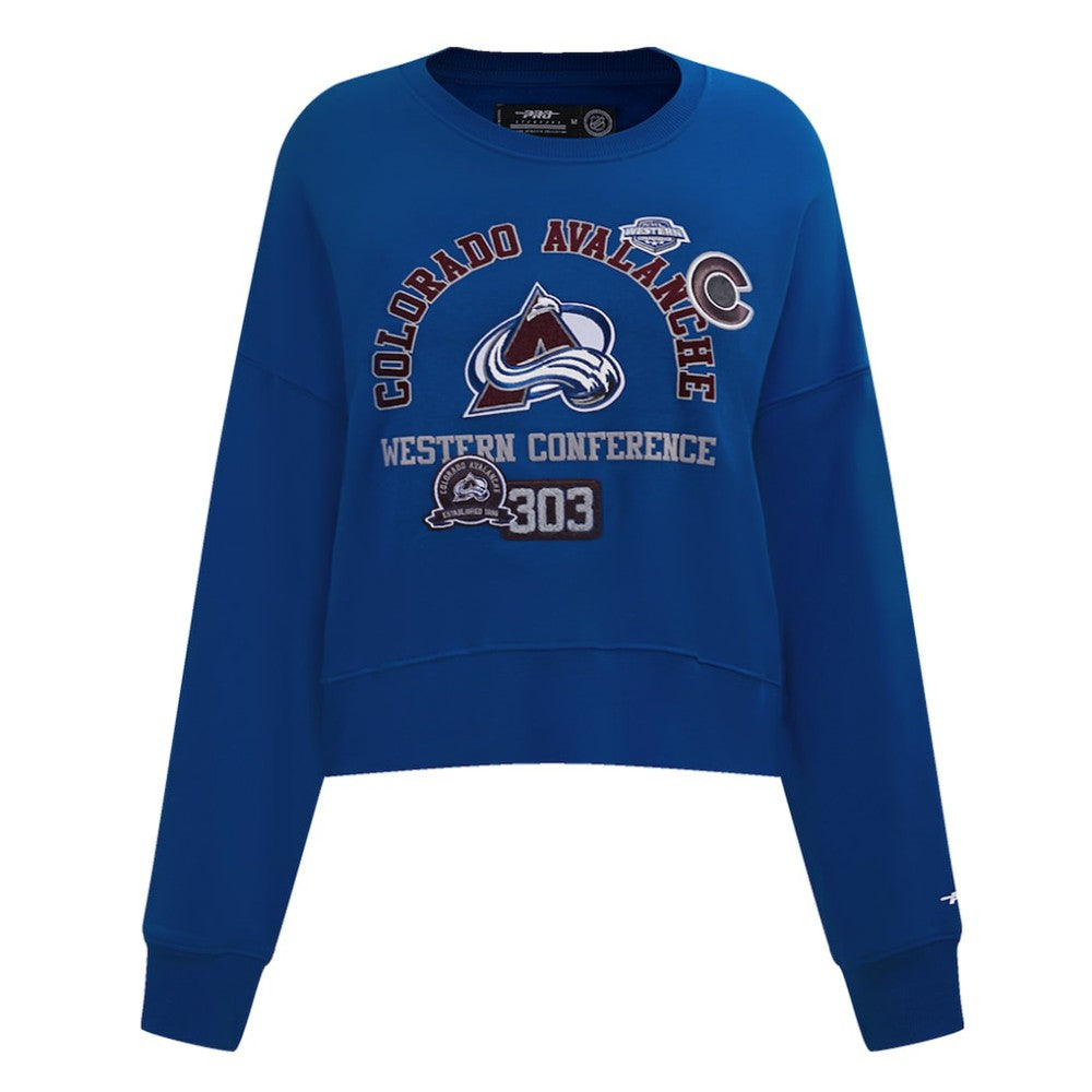 NHL Colorado Avalanche Pro Standard Women's Area Code Cropped Pullover Sweatshirt