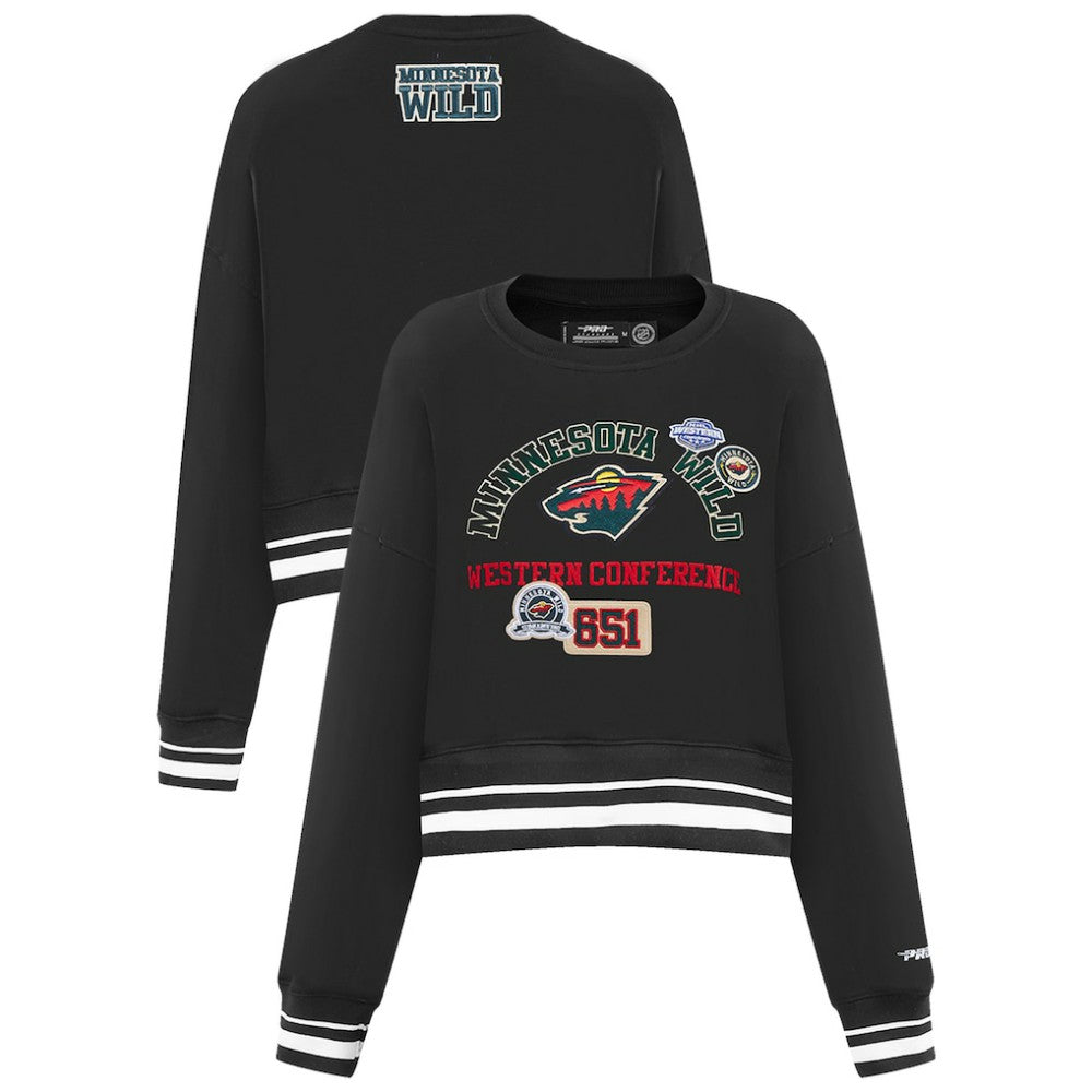 NHL Minnesota Wild Pro Standard Women's Area Code Cropped Pullover Sweatshirt
