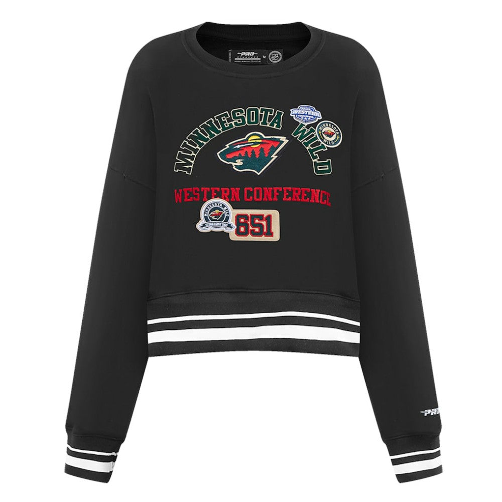 NHL Minnesota Wild Pro Standard Women's Area Code Cropped Pullover Sweatshirt