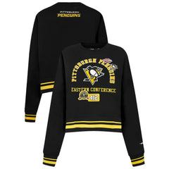 NHL Pittsburgh Penguins Pro Standard Women's Area Code Cropped Pullover Sweatshirt