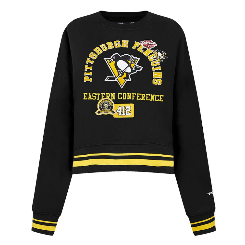 NHL Pittsburgh Penguins Pro Standard Women's Area Code Cropped Pullover Sweatshirt