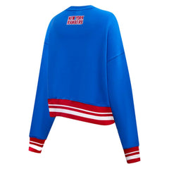 NHL New York Rangers Pro Standard Women's Area Code Cropped Pullover Sweatshirt