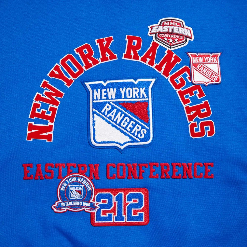 NHL New York Rangers Pro Standard Women's Area Code Cropped Pullover Sweatshirt
