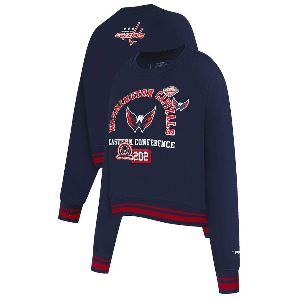 NHL Washington Capitals Pro Standard Women's Area Code Cropped Pullover Sweatshirt