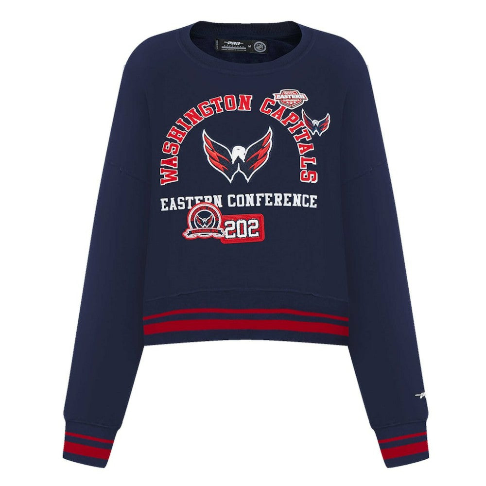 NHL Washington Capitals Pro Standard Women's Area Code Cropped Pullover Sweatshirt
