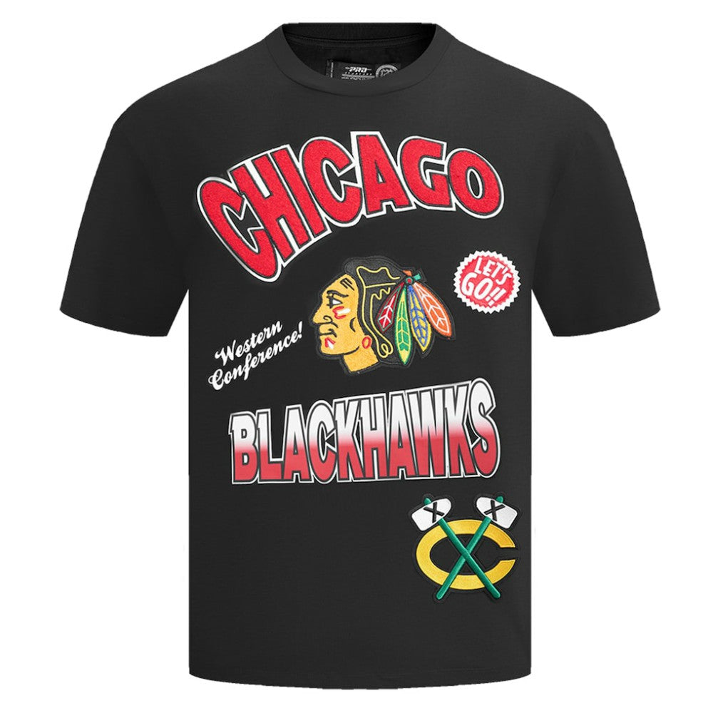 NHL Chicago Blackhawks Pro Standard Turn It Up Dropped Shoulder T-Shirt
