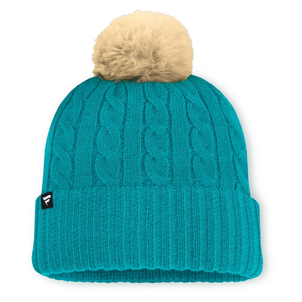 Women's Cable Knit Cuffed Hat with Pom - Miami Dolphins Hats