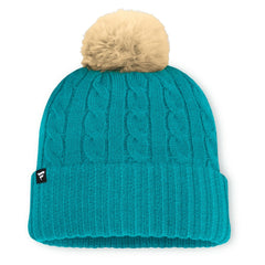 Women's Cable Knit Cuffed Hat with Pom - Miami Dolphins Hats
