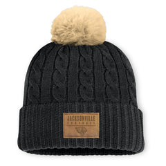 Women's Cable Knit Cuffed Hat with Pom - Jacksonville Jaguars Hats