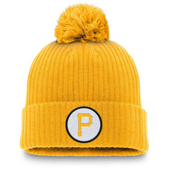 Gold Pittsburgh Pirates Nike Cooperstown Collection Patch Cuffed Knit Hat with Pom