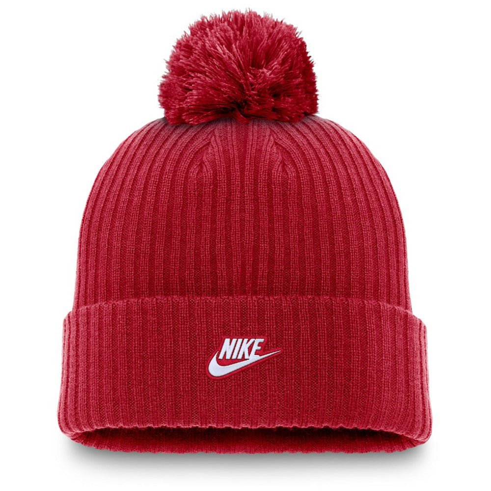 Red Atlanta Braves Nike Cooperstown Collection Patch Cuffed Knit Hat with Pom