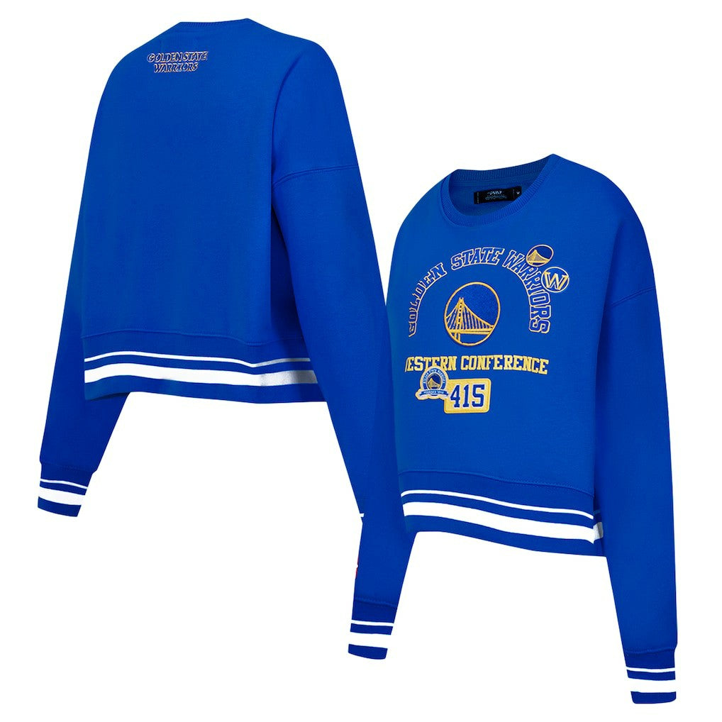 Golden State Warriors Pro Standard Women's Area Code Cropped Pullover Sweatshirt sale