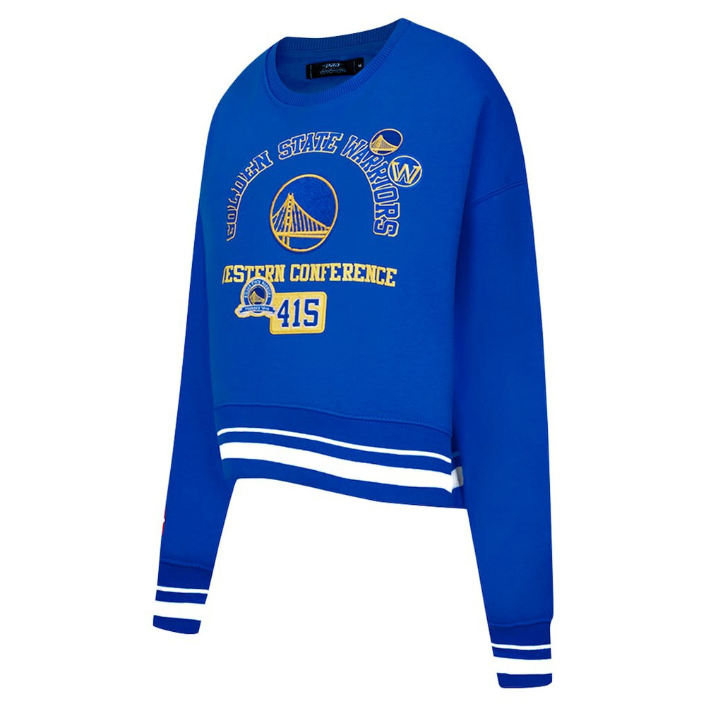 Golden State Warriors Pro Standard Women's Area Code Cropped Pullover Sweatshirt sale