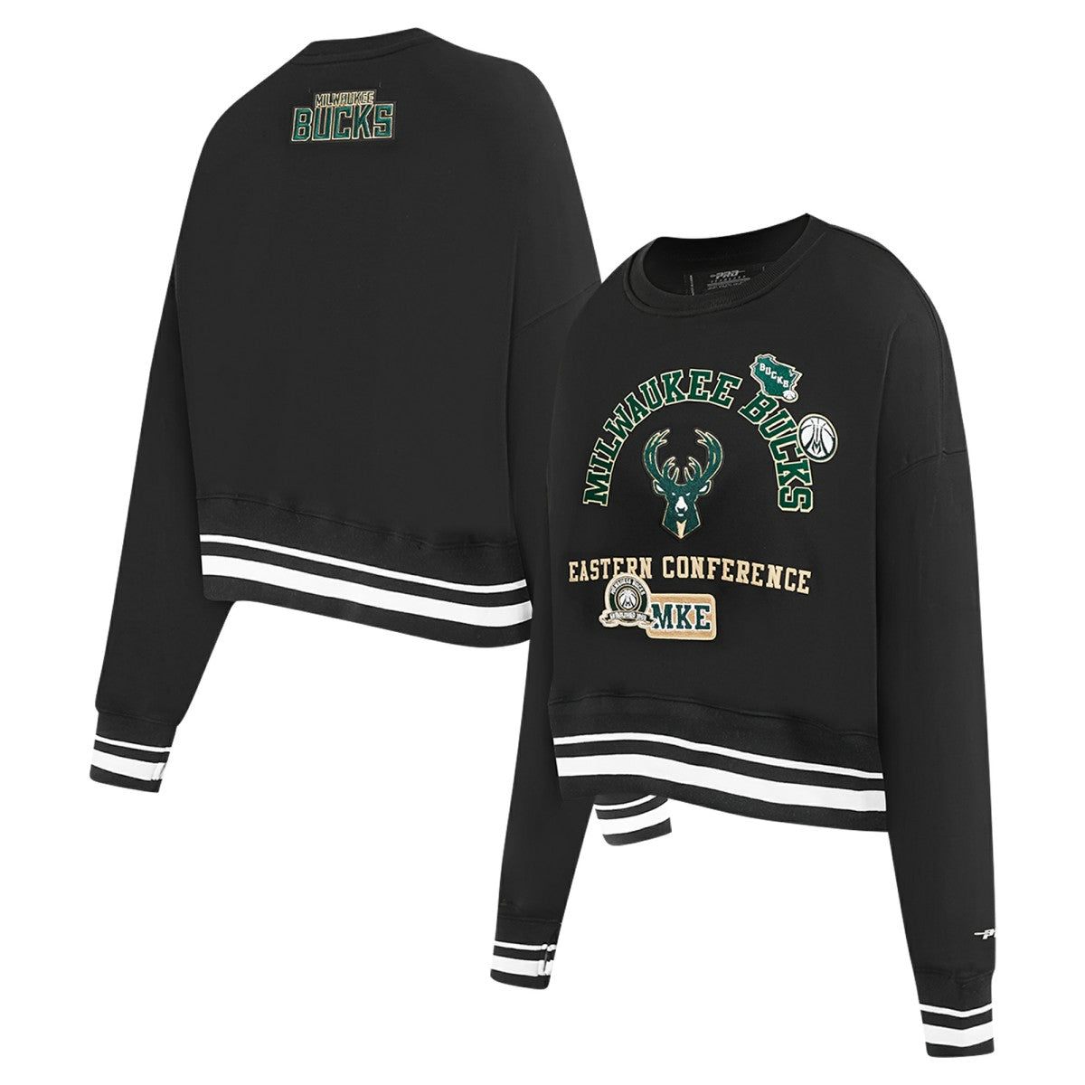 Milwaukee Bucks Pro Standard Women's Area Code Cropped Pullover Sweatshirt