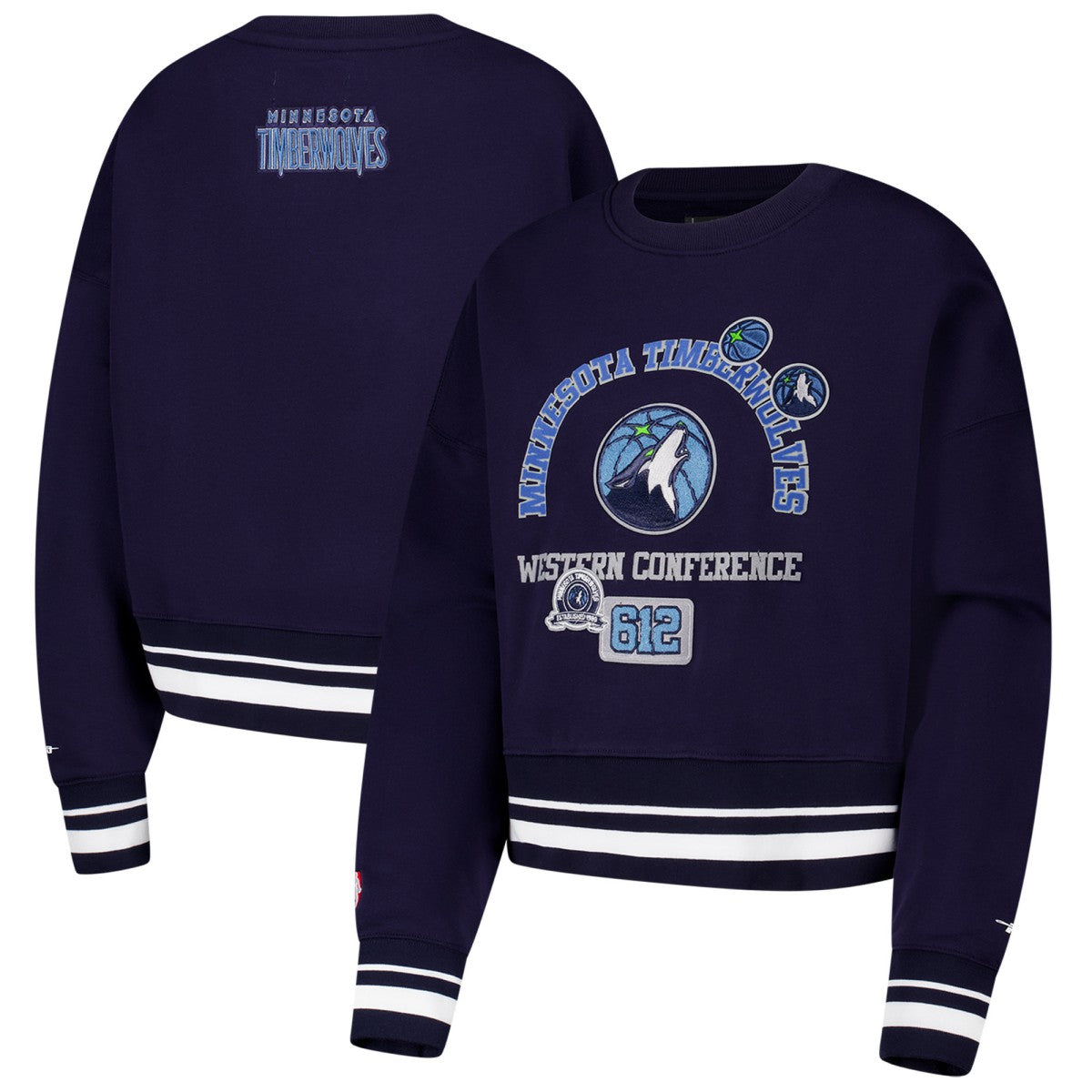 Minnesota Timberwolves Pro Standard Women's Area Code Cropped Pullover Sweatshirt
