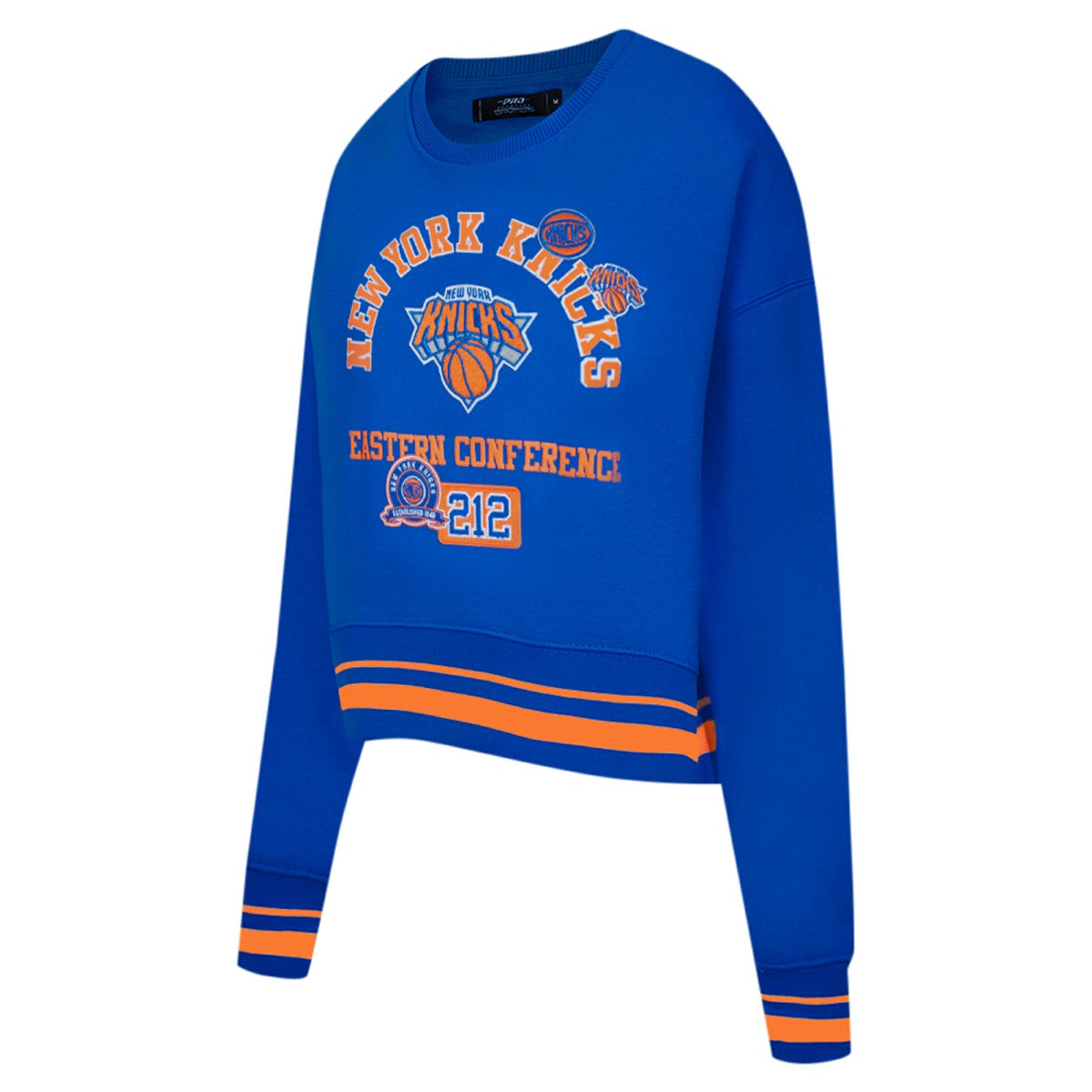 New York Knicks Pro Standard Women's Area Code Cropped Pullover Sweatshirt