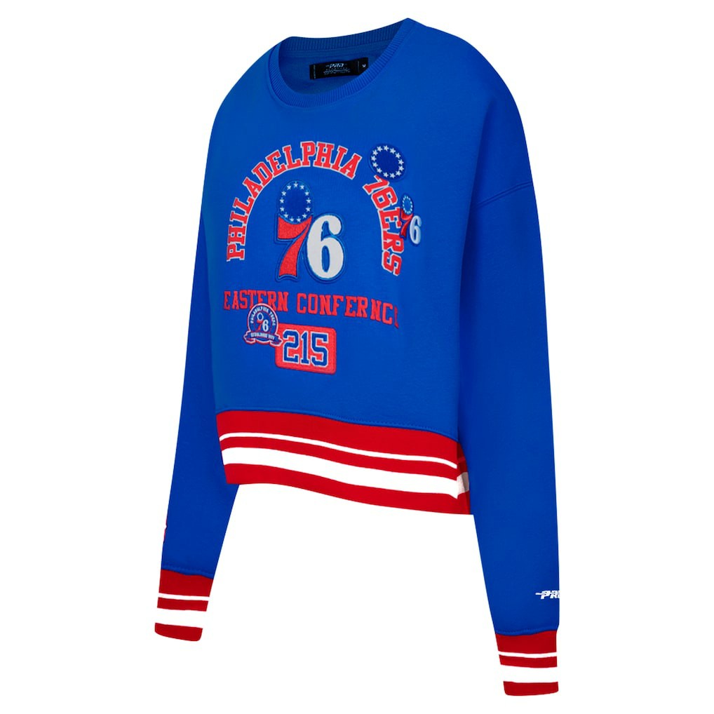 Philadelphia 76ers Pro Standard Women's Area Code Cropped Pullover Sweatshirt