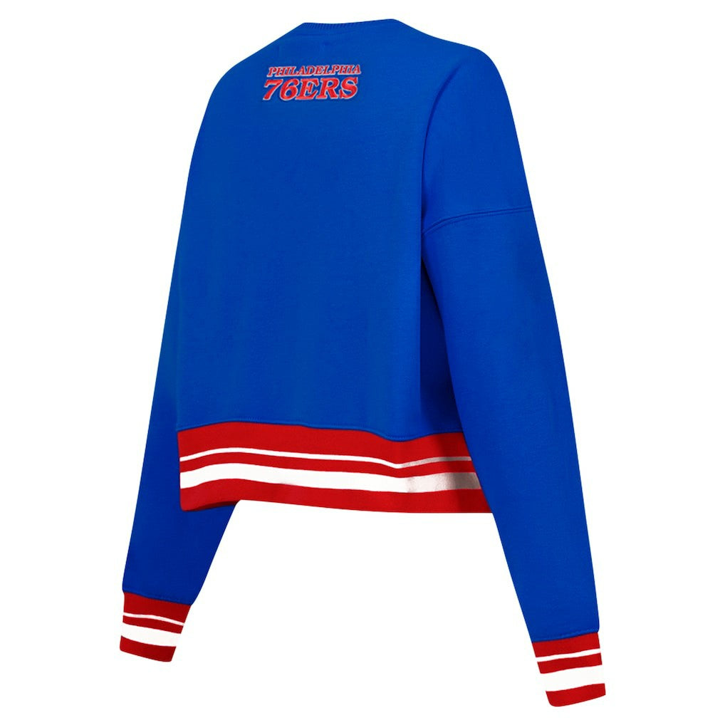 Philadelphia 76ers Pro Standard Women's Area Code Cropped Pullover Sweatshirt