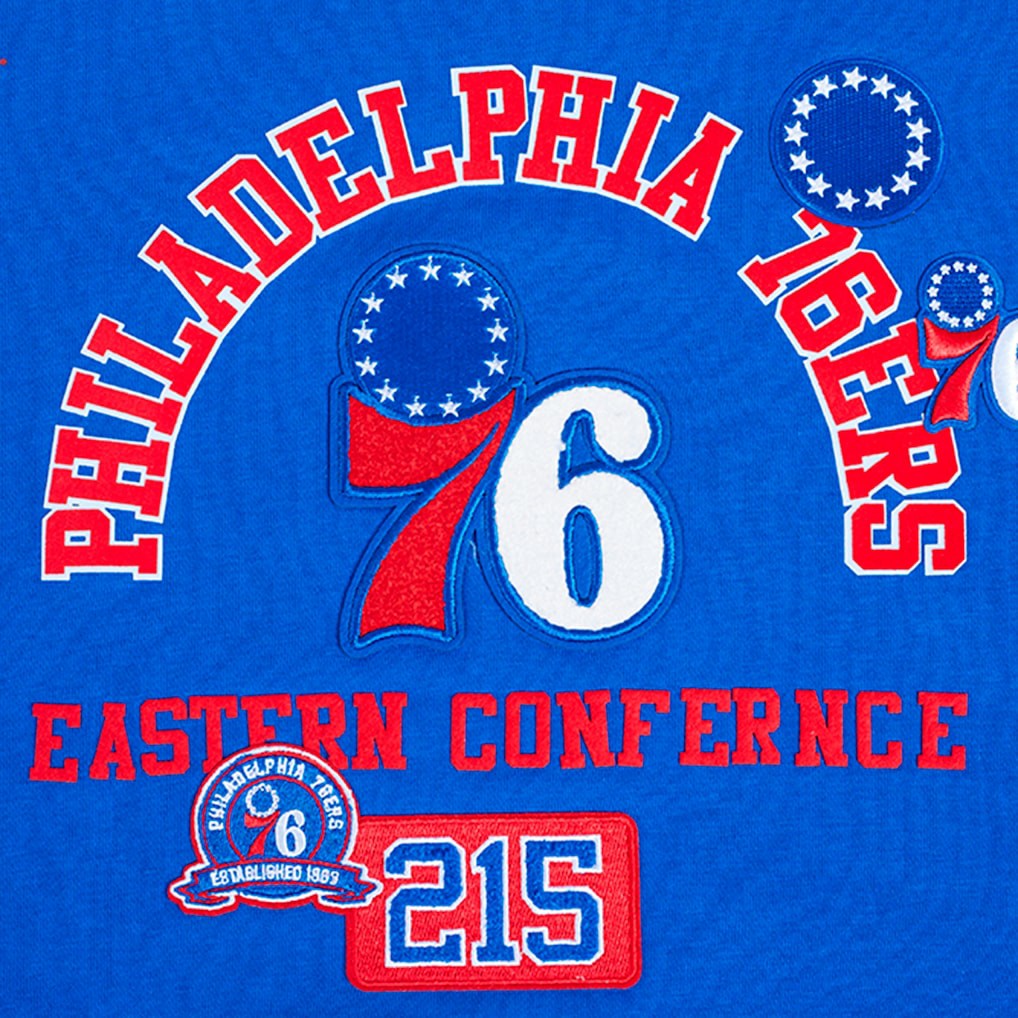 Philadelphia 76ers Pro Standard Women's Area Code Cropped Pullover Sweatshirt