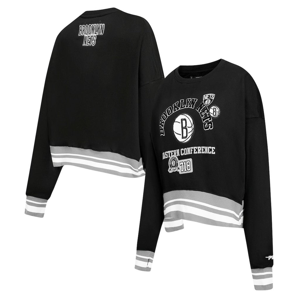 Brooklyn Nets Pro Standard Women's Area Code Cropped Pullover Sweatshirt