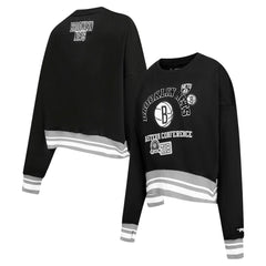Brooklyn Nets Pro Standard Women's Area Code Cropped Pullover Sweatshirt