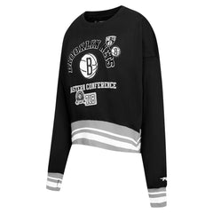 Brooklyn Nets Pro Standard Women's Area Code Cropped Pullover Sweatshirt