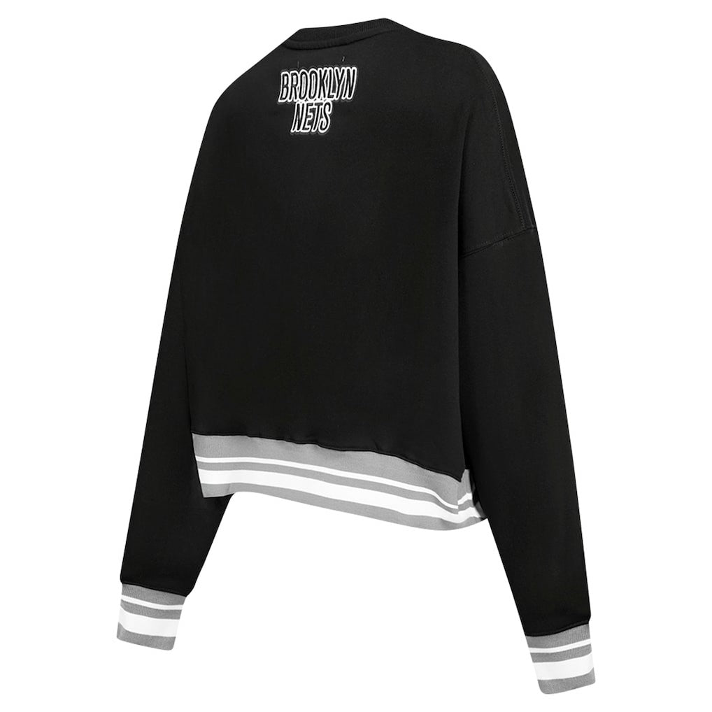 Brooklyn Nets Pro Standard Women's Area Code Cropped Pullover Sweatshirt