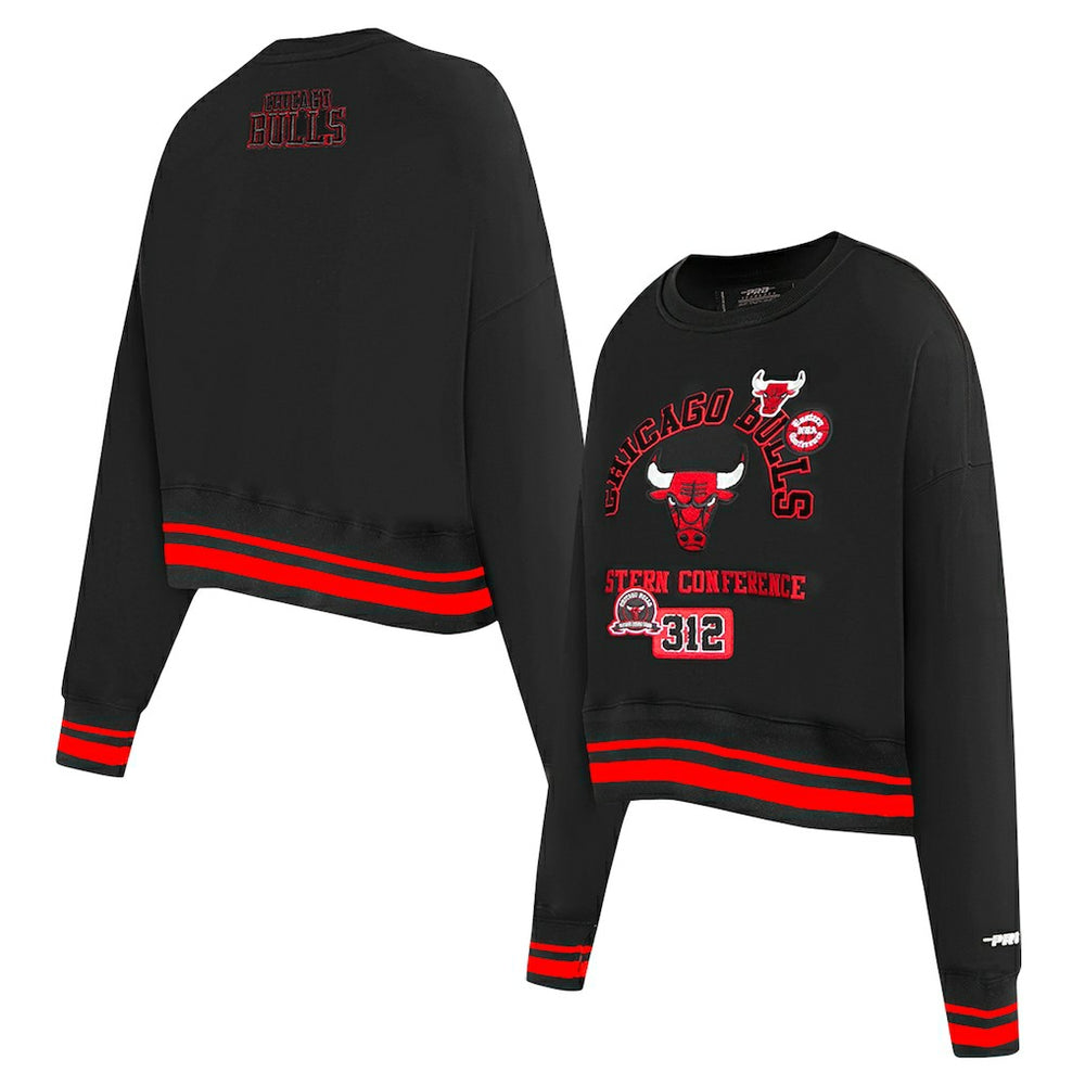 Chicago Bulls Pro Standard Women's Area Code Cropped Pullover Sweatshirt