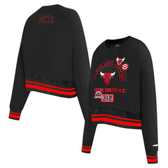 Chicago Bulls Pro Standard Women's Area Code Cropped Pullover Sweatshirt