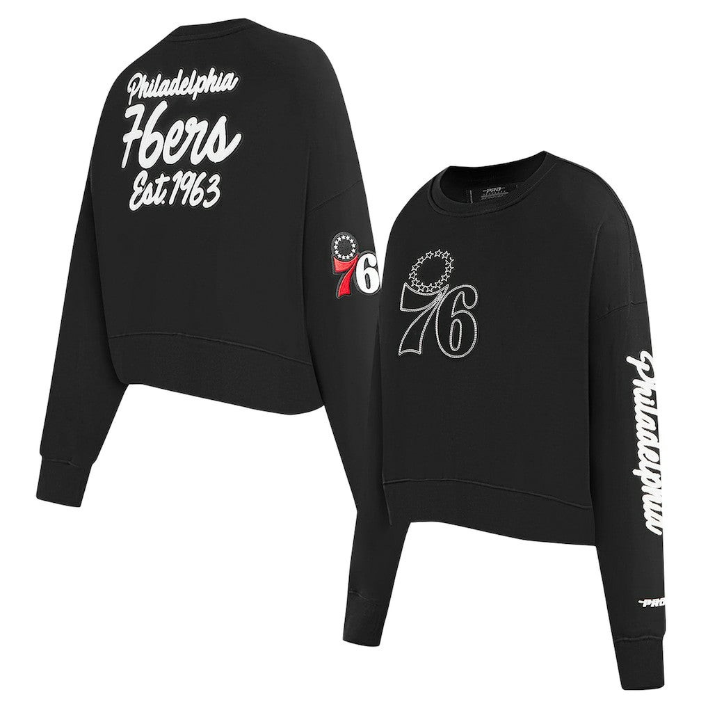 Philadelphia 76ers Pro Standard Women's Paint The City Cropped Pullover Sweatshirt