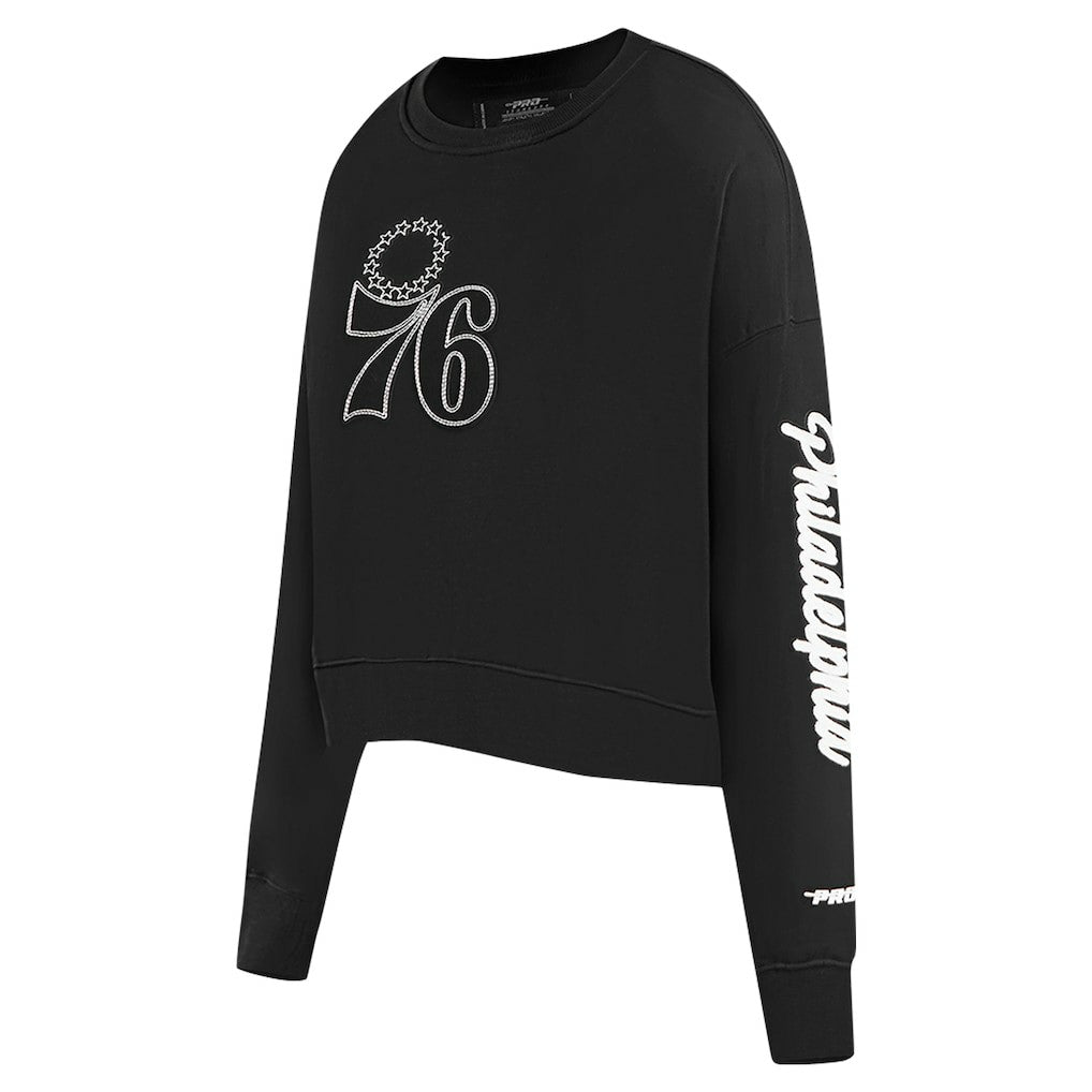 Philadelphia 76ers Pro Standard Women's Paint The City Cropped Pullover Sweatshirt