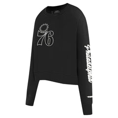 Philadelphia 76ers Pro Standard Women's Paint The City Cropped Pullover Sweatshirt