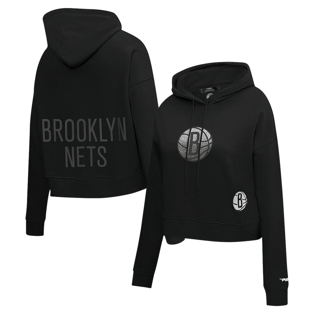 Brooklyn Nets Pro Standard Women's Jewels Cropped Pullover Hoodie