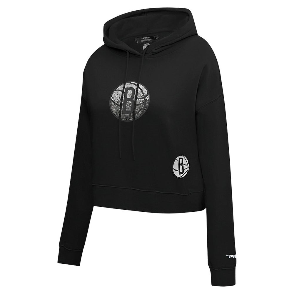 Brooklyn Nets Pro Standard Women's Jewels Cropped Pullover Hoodie