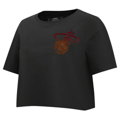 Miami Heat Pro Standard Women's Jewels Boxy Cropped T-Shirt