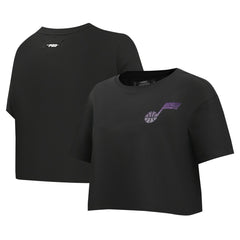 Utah Jazz Pro Standard Women's Jewels Boxy Cropped T-Shirt