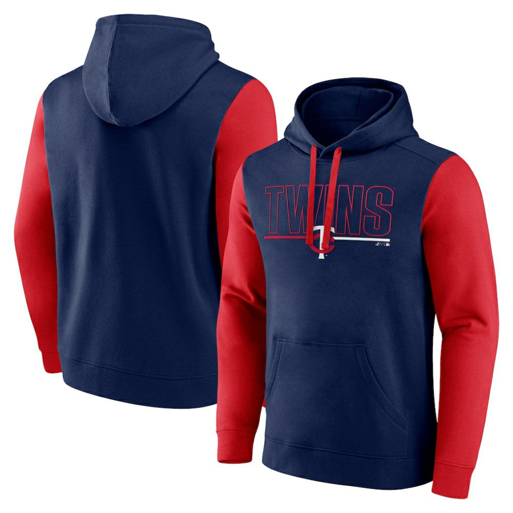 Navy Minnesota Twins Fanatics Outline Fleece Pullover Hoodie