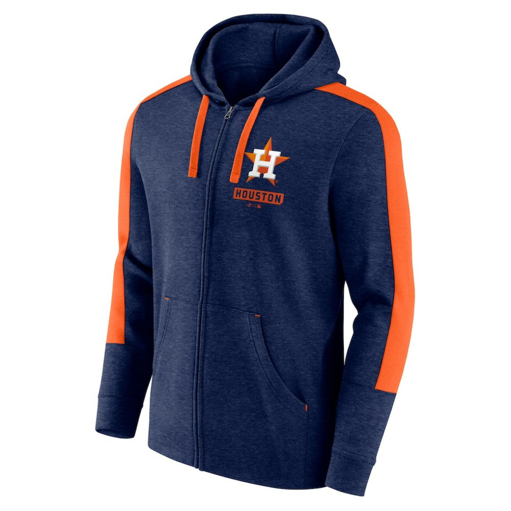 Heather Navy Houston Astros Fanatics Gains Fleece Full-Zip Hoodie