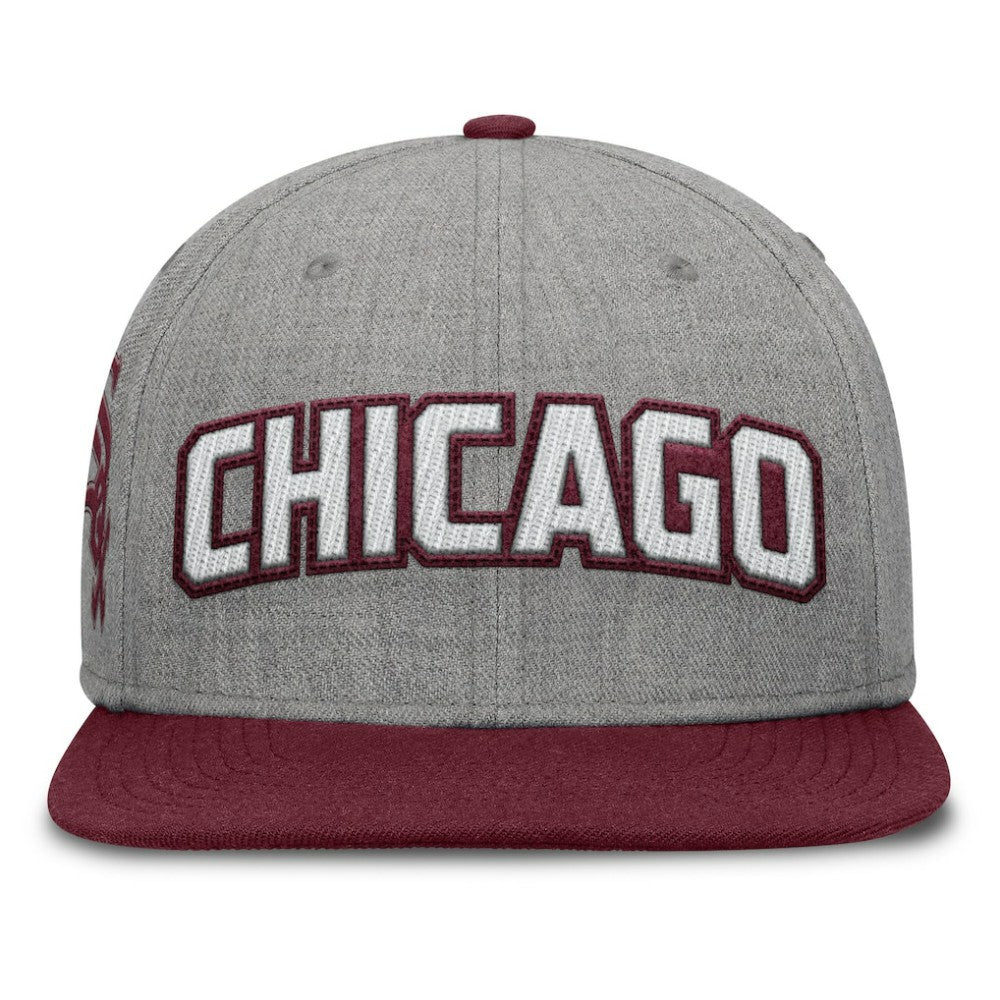 Gray/Maroon Chicago White Sox Fanatics Elements Felt Chainstitch Snapback Hat