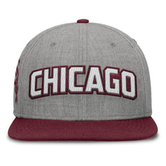 Gray/Maroon Chicago White Sox Fanatics Elements Felt Chainstitch Snapback Hat