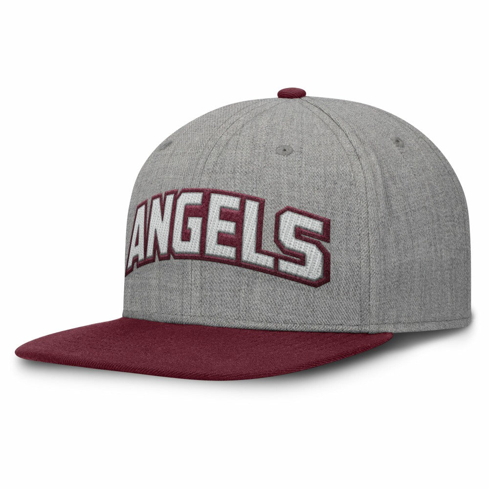 Gray/Maroon Los Angeles Angels Fanatics Elements Felt Chainstitch Snapback Hat