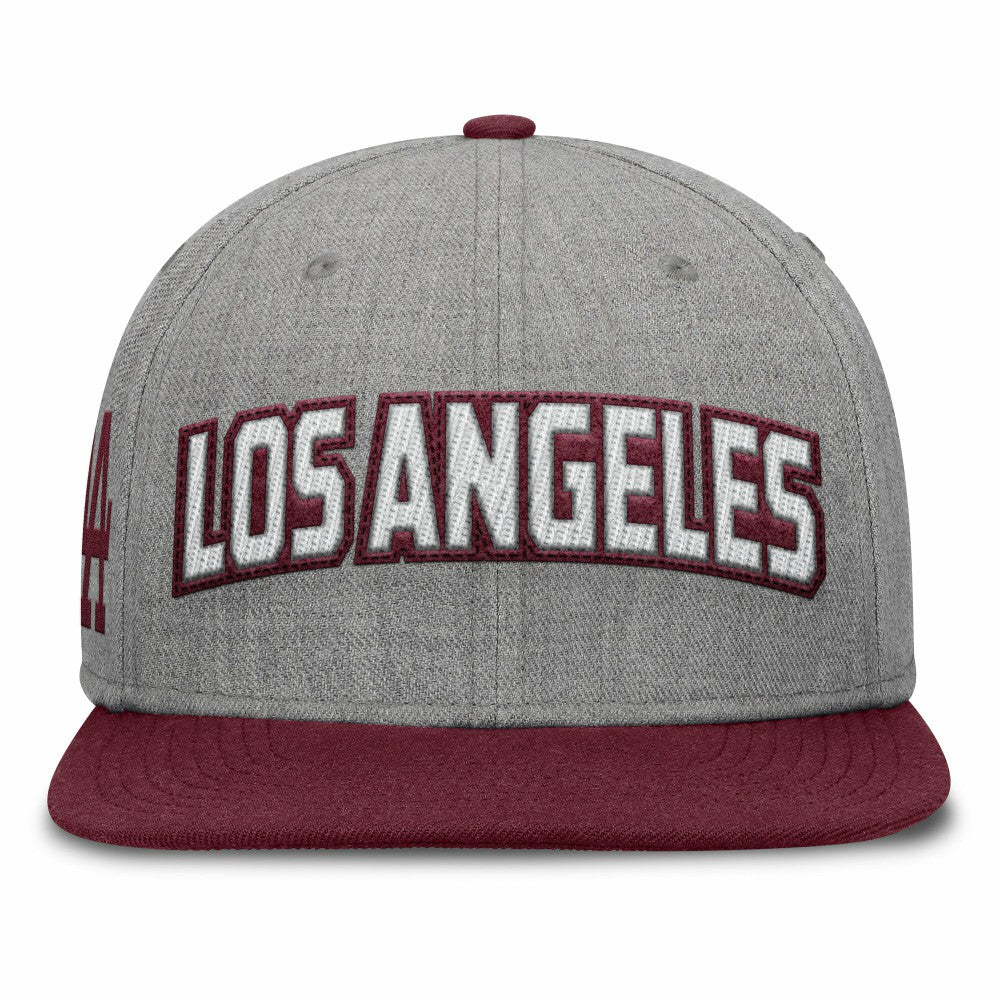 Gray/Maroon Los Angeles Dodgers Fanatics Elements Felt Chainstitch Snapback Hat