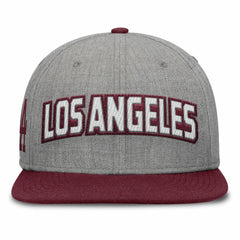 Gray/Maroon Los Angeles Dodgers Fanatics Elements Felt Chainstitch Snapback Hat